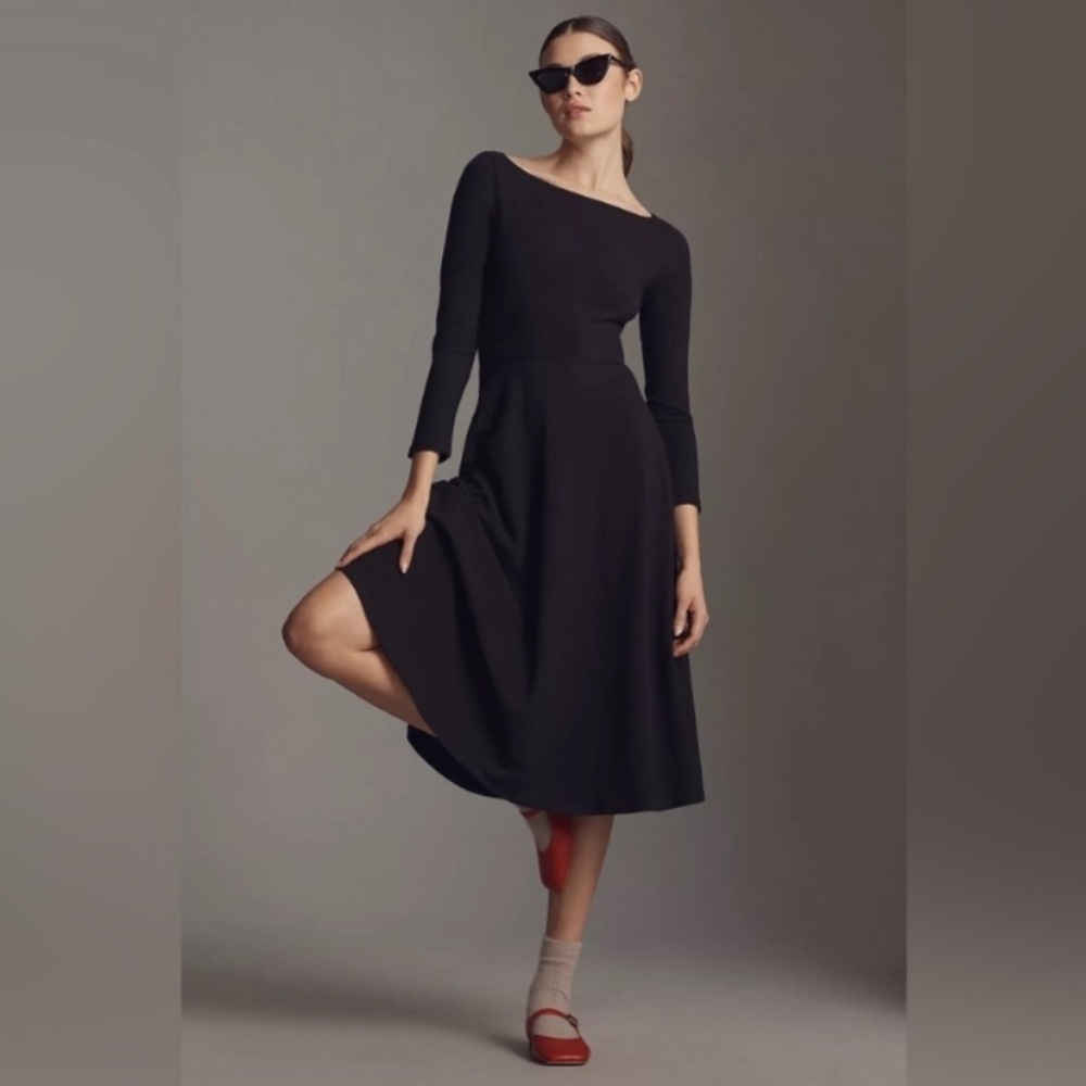 Reformation Wiley Stretch Organic Cotton Blend Fit & Flare Midi Dress Size XS - Picture 5 of 16
